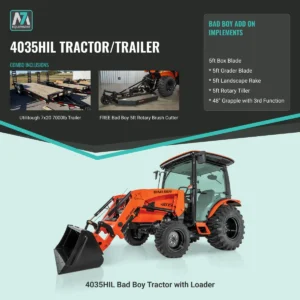 Bad Boy 4035HIL tractor and trailer combo