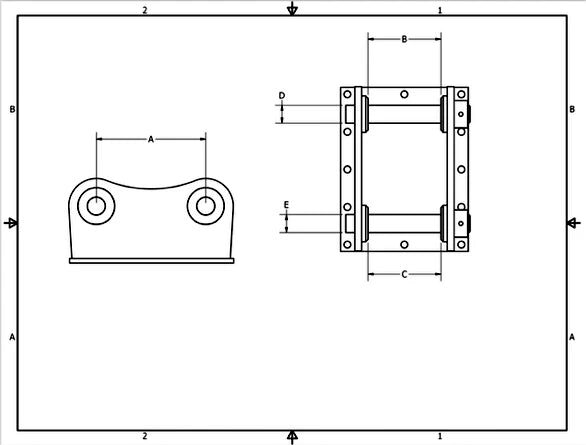 Hydraulic breaker mounting specifications diagram